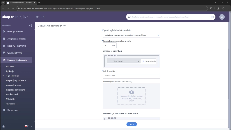 Ustawienia aplikacji