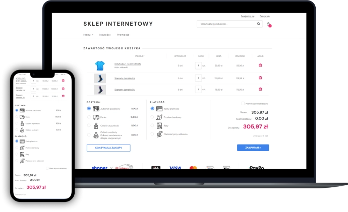Grafiki form płatności i dostawy w koszyku