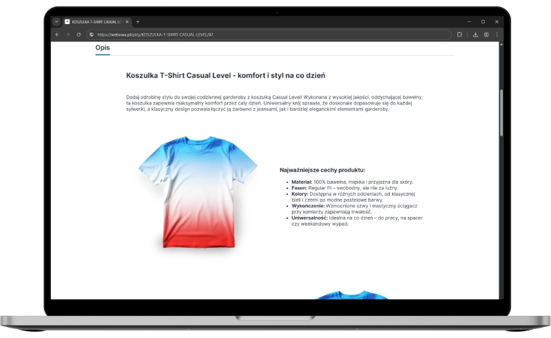 Podgląd działania aplikacji w szablonie w technologii Storefront