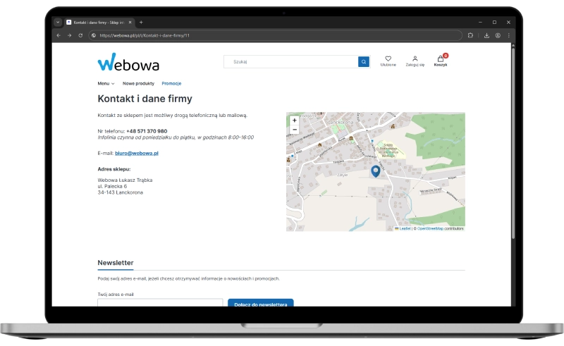 Podgląd działania aplikacji w szablonie w technologii Storefront