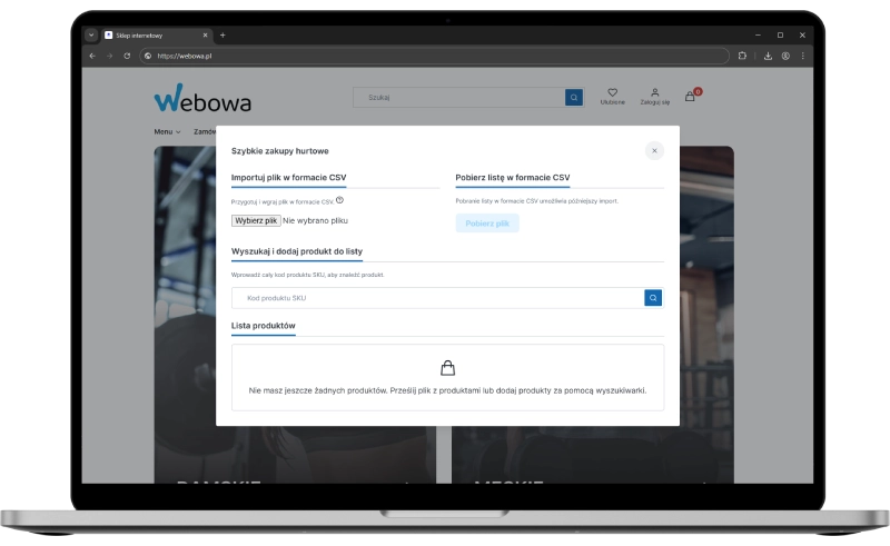 Podgląd działania aplikacji w szablonie w technologii Storefront