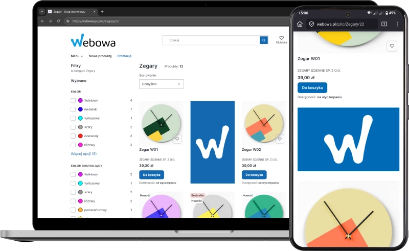 Podgląd działania aplikacji w szablonie w technologii Storefront