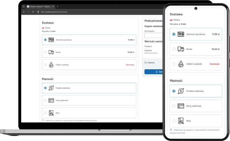 Podgląd działania aplikacji w szablonie w technologii Storefront