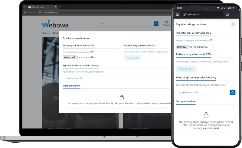 Podgląd działania aplikacji w szablonie w technologii Storefront