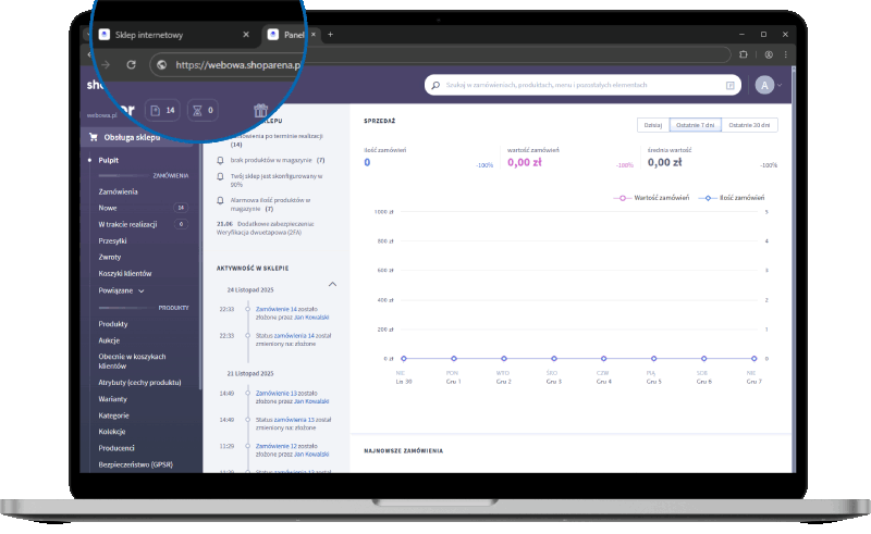 Podgląd działania aplikacji